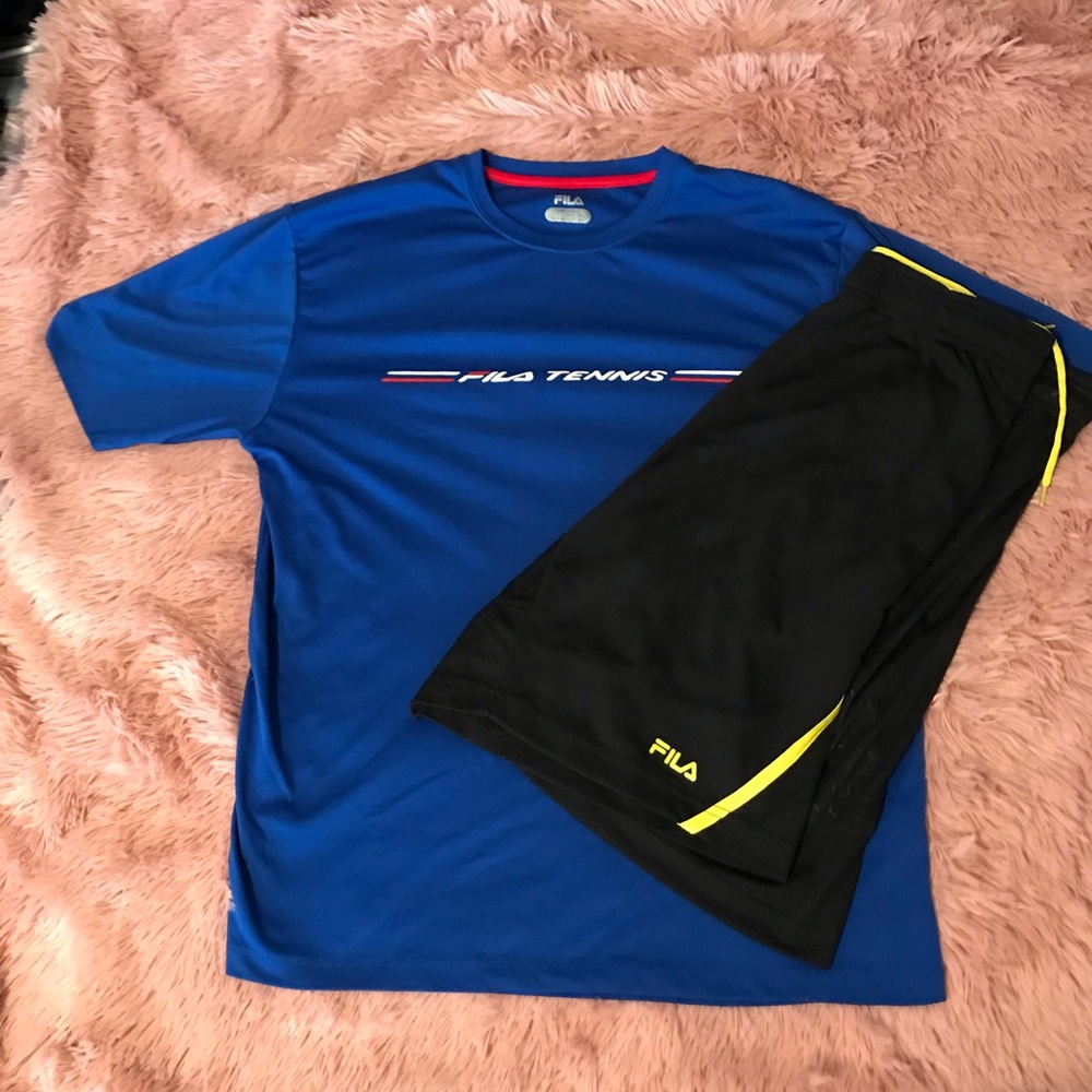 GUC FILA set tennis shirt and shorts!🎾